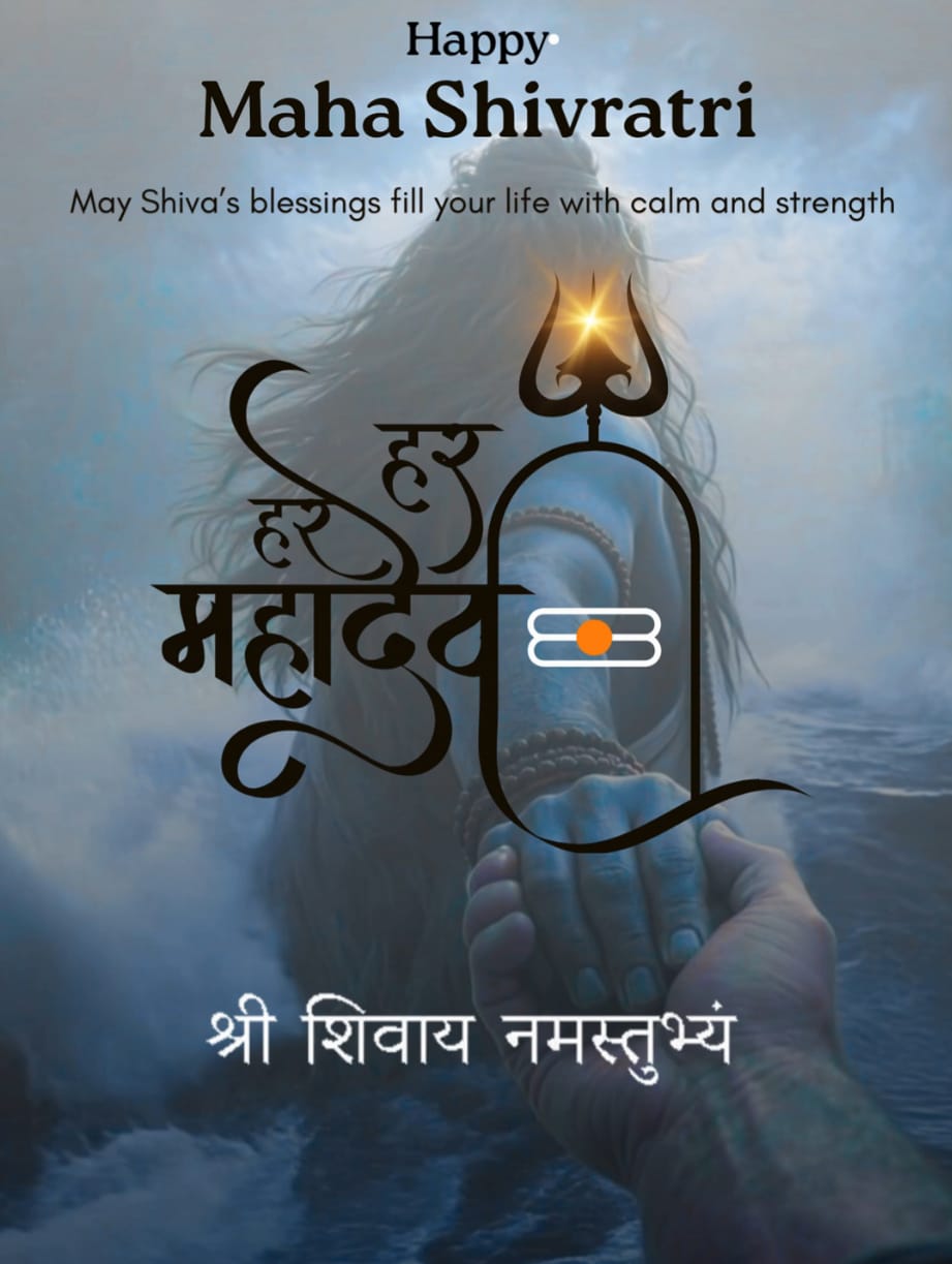 Mahashivratri Creative Expressing Lord Shiva with a Peaceful Atmosphere symbolizing blessings and devotion”