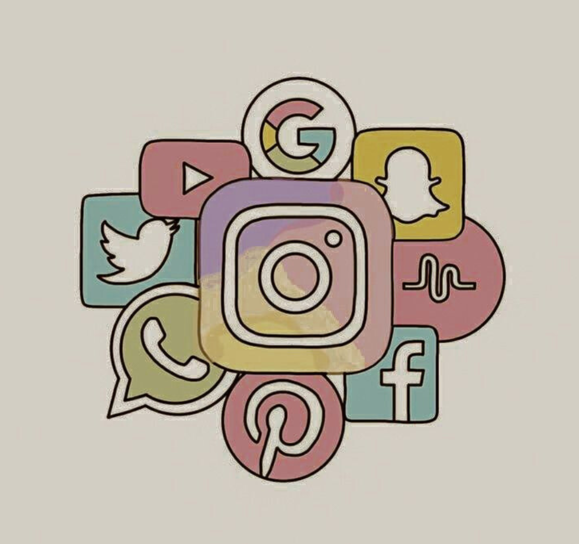 “Collection of All Social Media Icons representing Online Communication and Engagement”